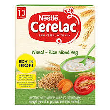 Nestle Cerelac Wheat Rice Mixed Veg Baby Cereal (10 months+)